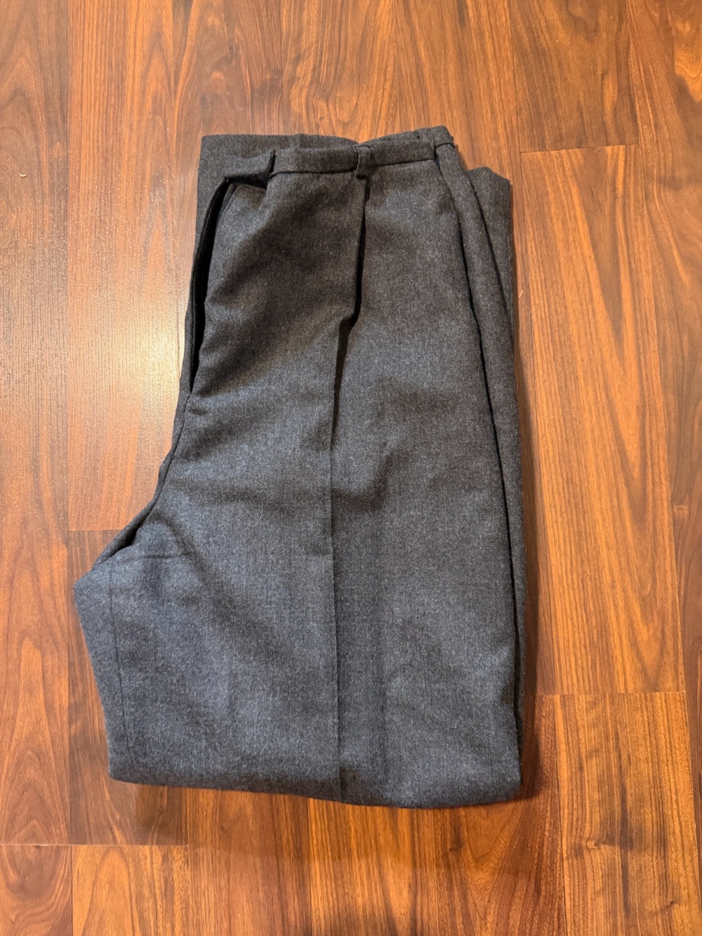 Vintage Pure Wool Charcoal Trousers Womens